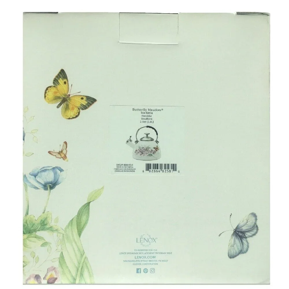 brand new LILAC PURPLE FLORAL Lenox Butterfly Meadow 2.5-Quart Tea Kettle